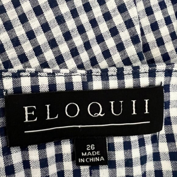 Eloquii NEW Navy & White Gingham Wrap Dress Size 26 - Picture 10 of 12